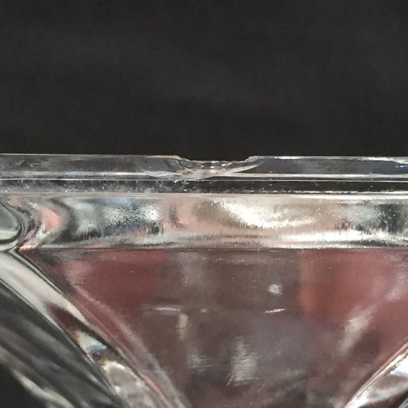 Clear Art Glass Candlestick Holder Hexagonal Base Knobbed Cut Glass Vintage - Picture 8 of 12